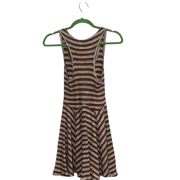 Urban Outfitters Gray & Brown Striped Sleeveless Circle Skirt Tank Top  Dress - Picture 4 of 6